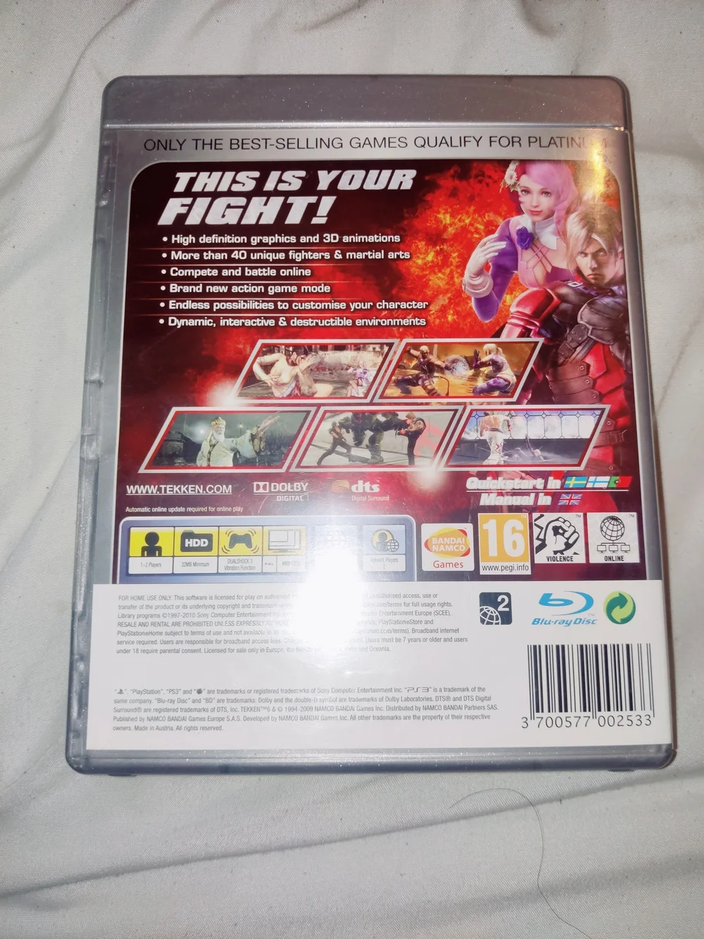 Namco Tekken 6 (Platinum) for PS3 - Yellow Cover